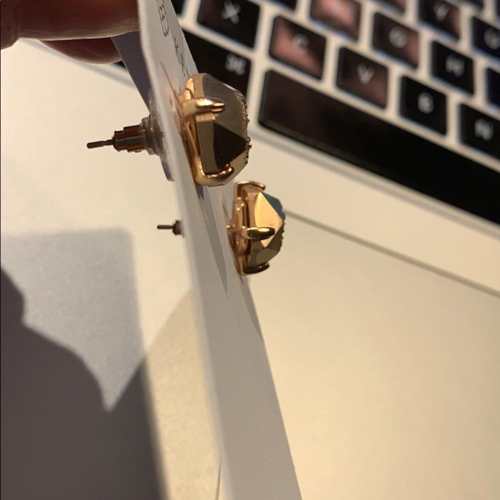 Kendra Scott Ryan Stud Earrings- Rose Gold Drusy - Picture 3 of 4